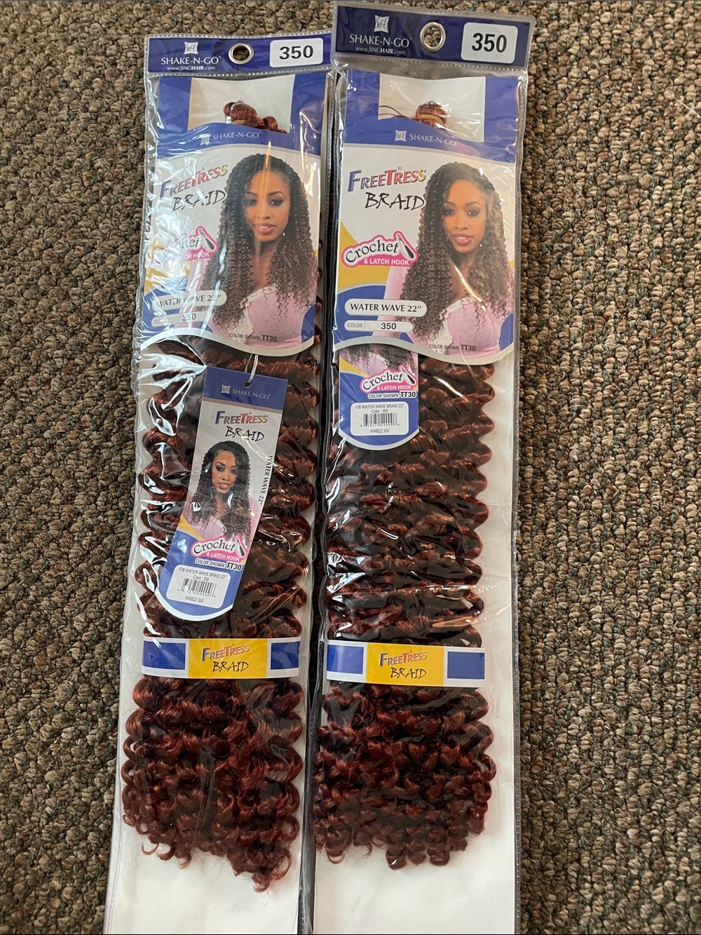 Freetress Water Wave Crochet Braids - Color 350 (Burgundy)